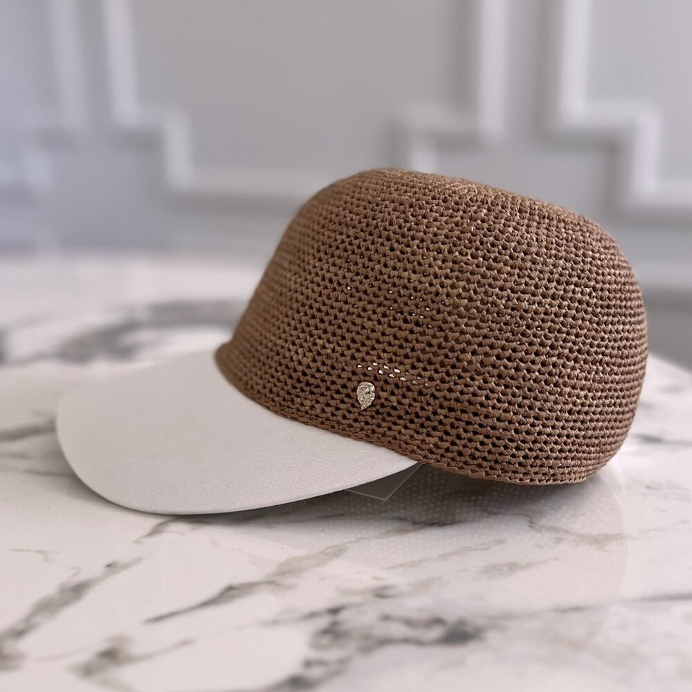 NWT - Helen Kaminski Vivette Raffia Cap - Nougat w/ Off white🤍🧢 - Picture 3 of 9